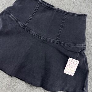 Free People We The Free Black Denim Mini Skirt High Waist OB1078474 Size 4